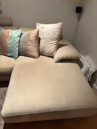 Sofá Natuzzi con Chaise Longue Beige