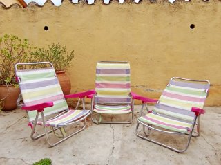 3 Sillas Plegables Camping Multicolor