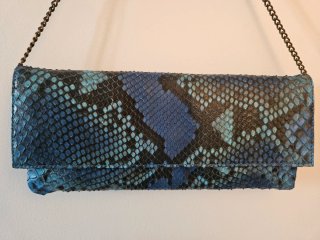 Bolso Madmacarena Piel Serpiente Azul/Rosa
