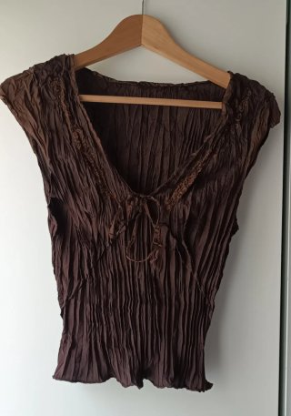 Falda Zara étnica marrón talla M