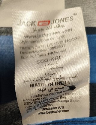 Camisa Jack & Jones cuadros azul M