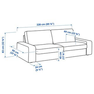 Divano Ikea Kivik 3 posti - Grigio
