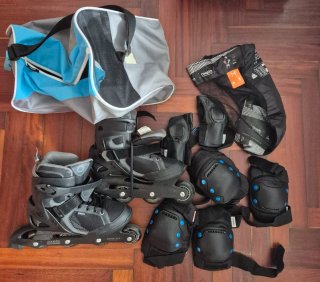 Patines Oxelo con protecciones y bolsa talla 42