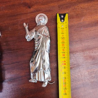 Figuras religiosas metálicas vintage placas