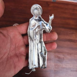 Figuras religiosas metálicas vintage placas