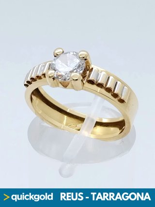 040-01-00765 ANILLO ORO 18K BICOLOR  T14