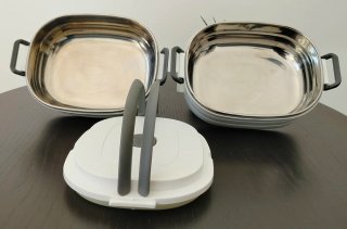 Portapranzo termico bianco e grigio