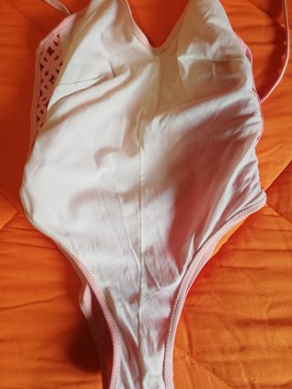 Costume intero traforato rosa tg. 46