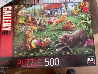 Puzzle 500 piezas Dogs and Cats at Play