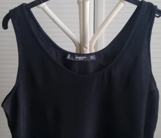 Camiseta mujer Mango Negra Talla L