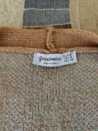 Chaqueta corta rombos marrón y lila