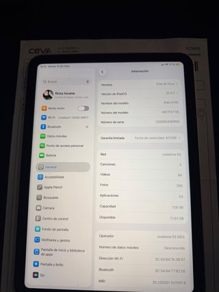 iPad Air 11 Wifi+Cell 128GB Plata chip A16