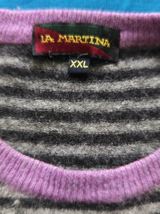 Jersey La Martina Rayas Gris y Morado XXL
