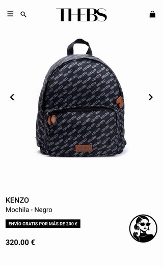 Mochila Kenzo negra con detalles marrones