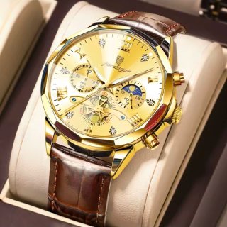 Reloj Poedagar Dorado y Marrón Hombre