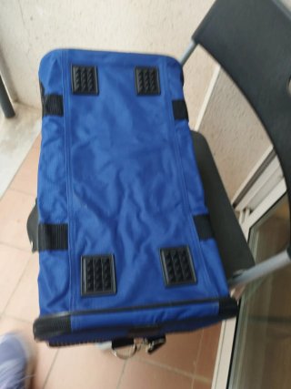 Transportín Perro Avión Negro y Azul