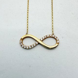 Cadena Infinito Oro 14k circonitas, 1.85g, 43.5cm.