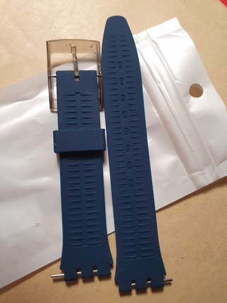 Cinturino nuovo blu navy con fibbia Swatch da 17mm