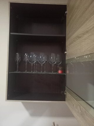 2 Muebles Vitrina Madera y Cristal