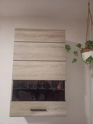 2 Muebles Vitrina Madera y Cristal
