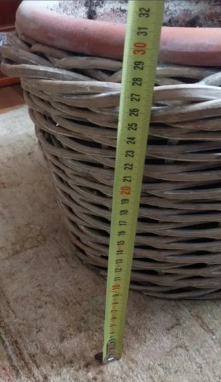 Maceta mimbre grande con maceta terracota