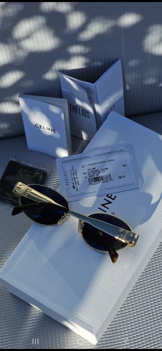 Gafas Céline Triomphe Oval Metal Doradas