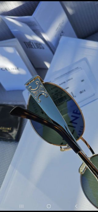 Gafas Céline Triomphe Oval Metal Doradas