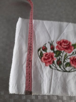 Cuadro punto de cruz flores rosas