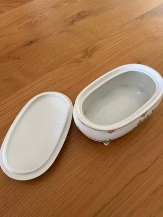 Caja Bohemia Porcelana Oro 1 Ley Flores