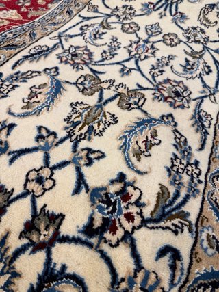Tappeto Persa in Lana Beige/Blu per Corridoio
