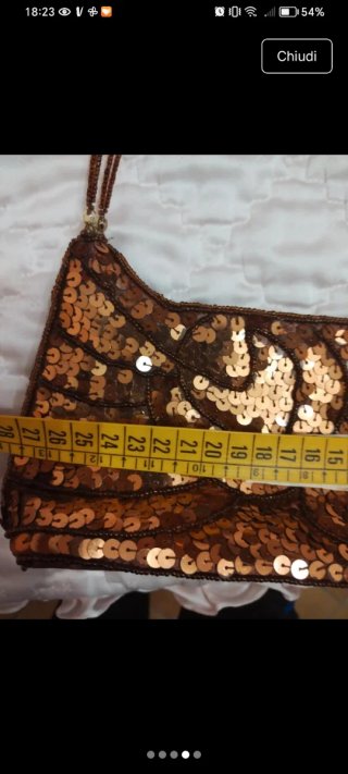Borsetta vintage paillettes bronzo
