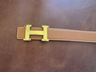 Cinturón Hermès H reversible 100 cm marrón/negro