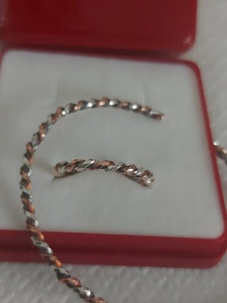 Anillo y pulsera rígida plata 925mm y cobre