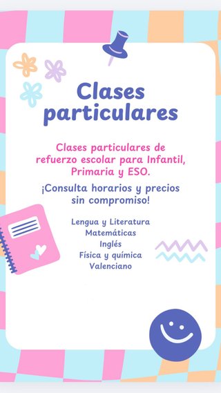 Clases particulares de refuerzo .