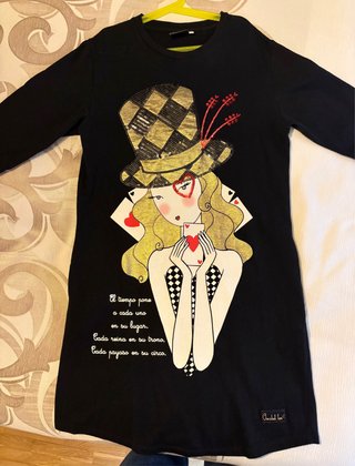 Vestido Anabel Lee Talla S Negro con Dorado