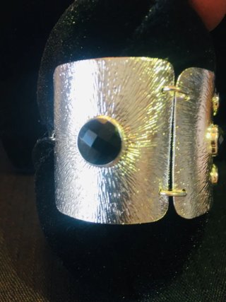 Pulsera Tous Plata Mate y Ónix Negro