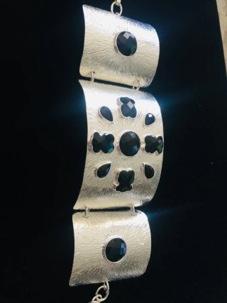Pulsera Tous Plata Mate y Ónix Negro