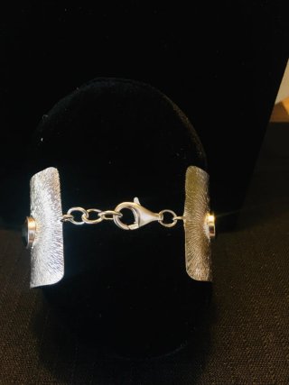 Pulsera Tous Plata Mate y Ónix Negro