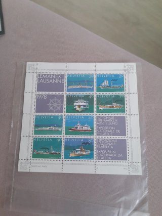 Sellos Suiza Barcos Lemanex Lausanne 1978