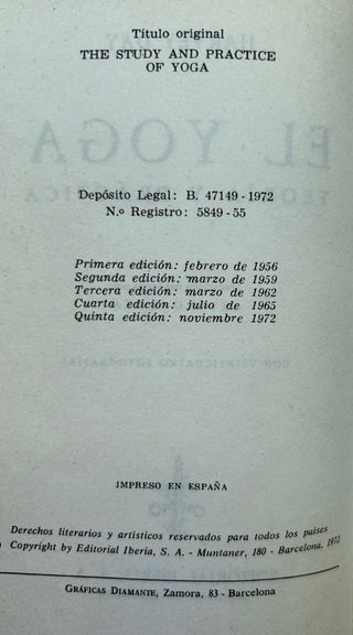 El Yoga. Teoría y Práctica – Harvey Day (ed. 1972)