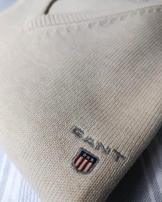 Jersey Gant Beige Cuello V Talla L