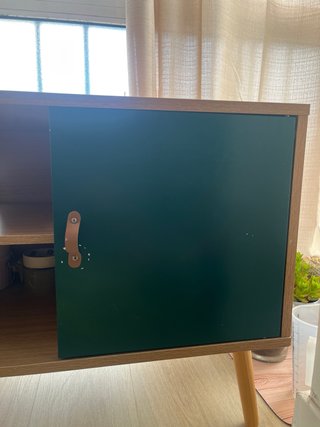 Mueble TV madera y cuero