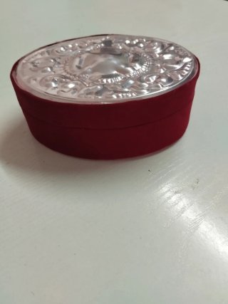 Cajita decorativa terciopelo y metal