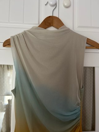 Vestido Desigual Beige y Turquesa