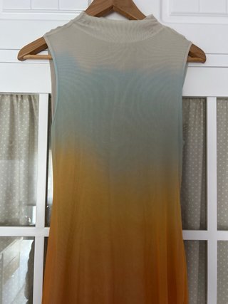 Vestido Desigual Beige y Turquesa