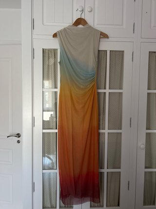 Vestido Desigual Beige y Turquesa