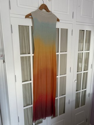 Vestido Desigual Beige y Turquesa