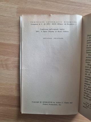 libro 2001 Odissea nello spazio di Arthur C. Clark
