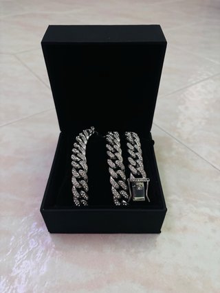 Set di 3 Catene cubane uomo con zirconi