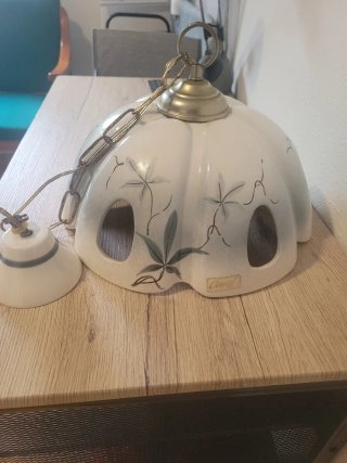 Lámpara colgante cerámica  diseño floral